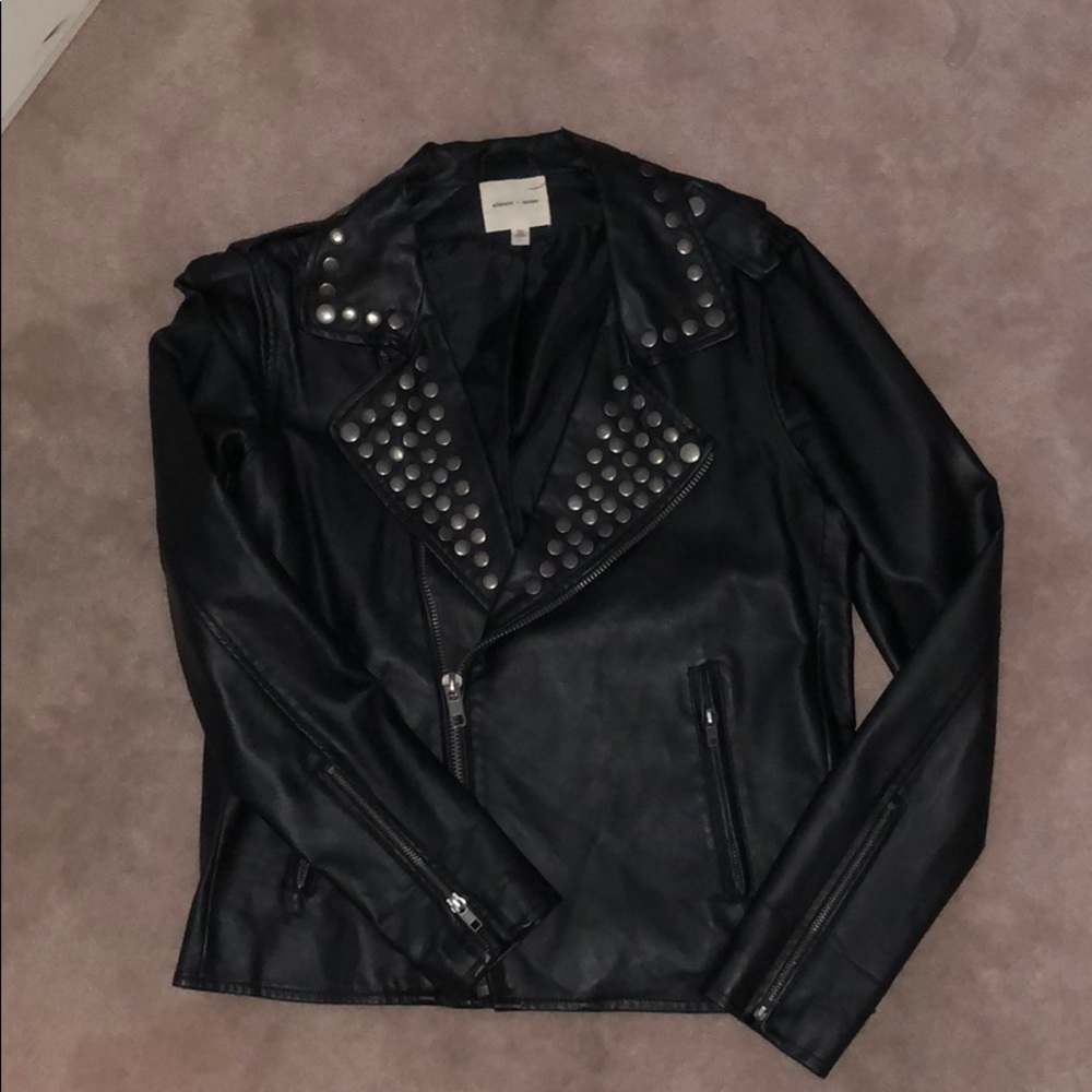 silence + noise faux leather jacket